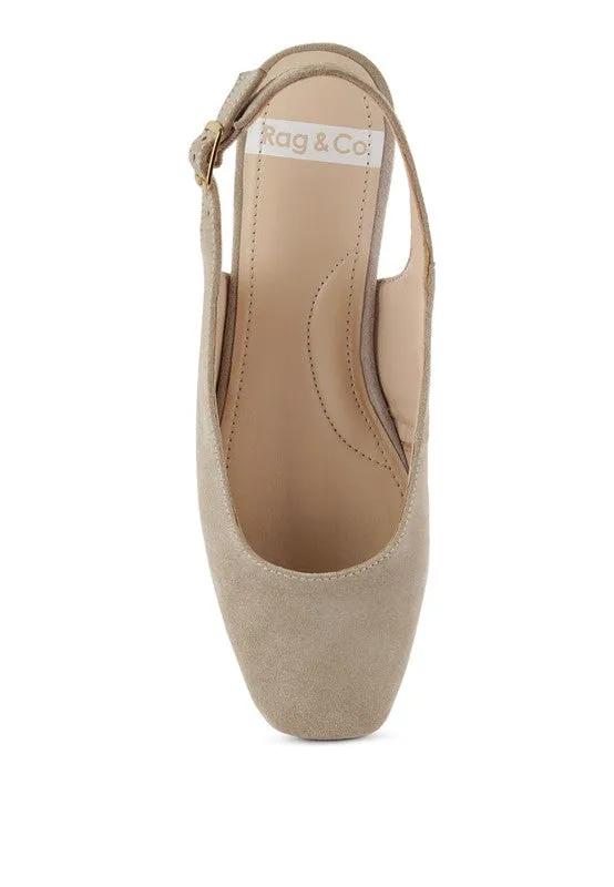 Sozani Genuine Suede Leather Slingback Flats
