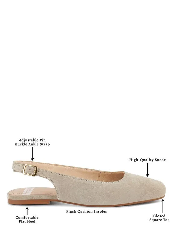 Sozani Genuine Suede Leather Slingback Flats
