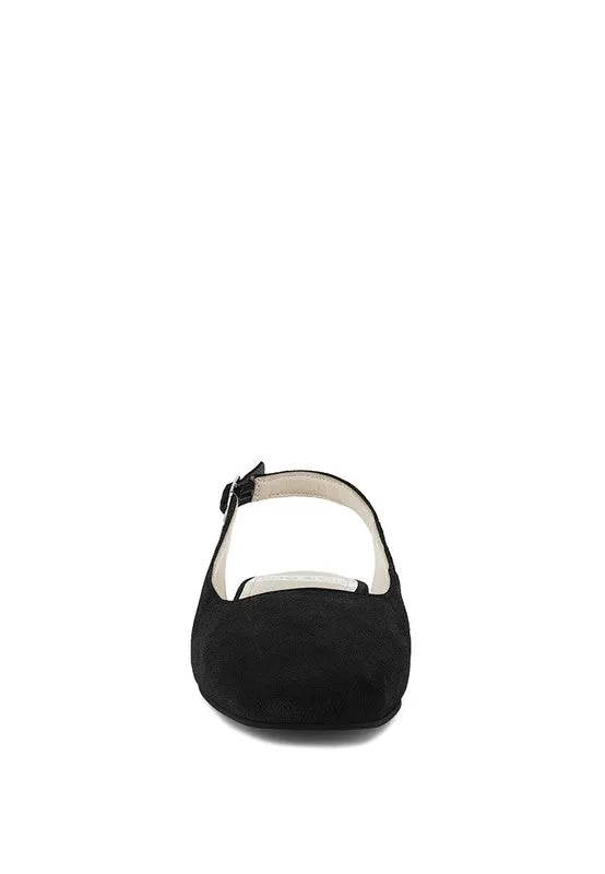 Sozani Genuine Suede Leather Slingback Flats