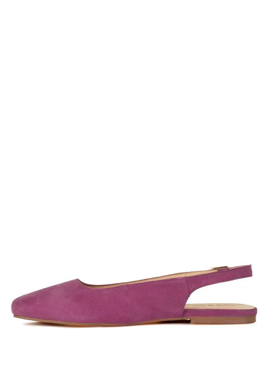 Sozani Genuine Suede Leather Slingback Flats