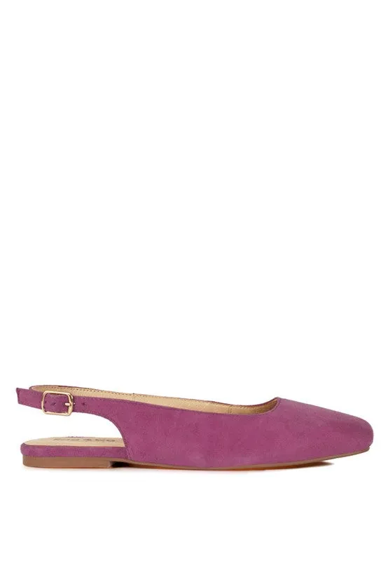 Sozani Genuine Suede Leather Slingback Flats
