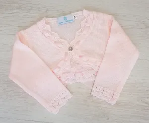 Spanish baby pink ribbon bolero