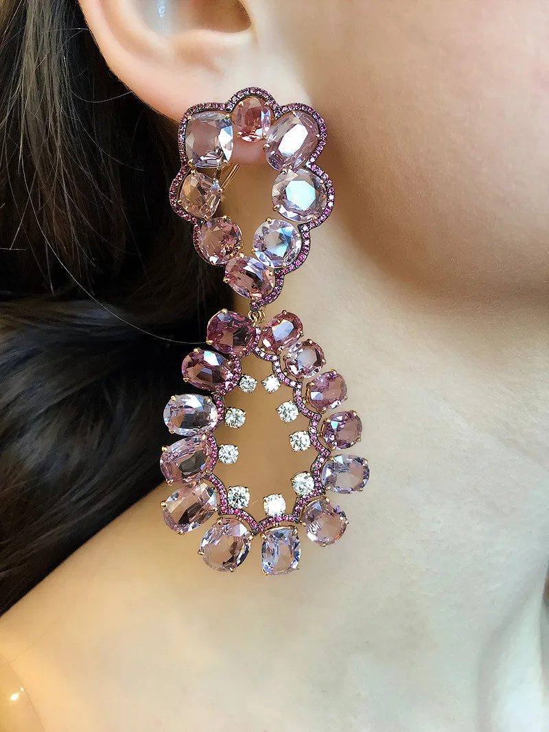 Spinel and Diamond Earrings