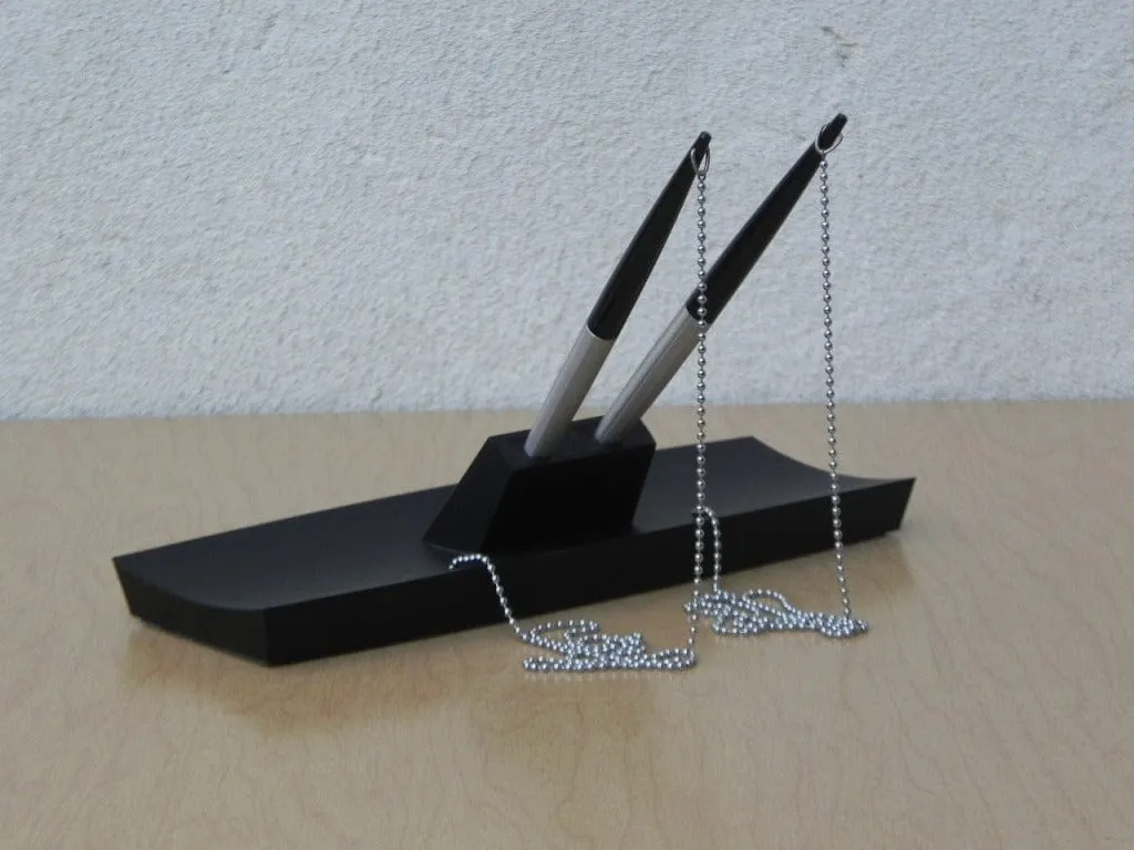 Stylish Parker Security Pen Set with Two Pens, Black and Silver