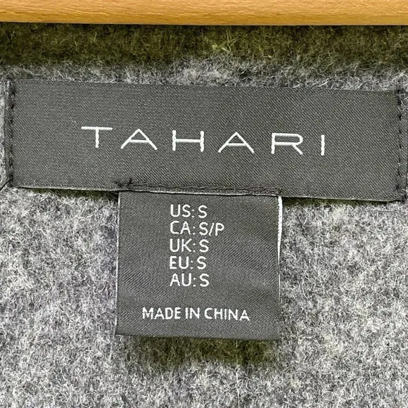 Tahari Women's Wool Blend Navy &amp; Grey Oversized Cape OS