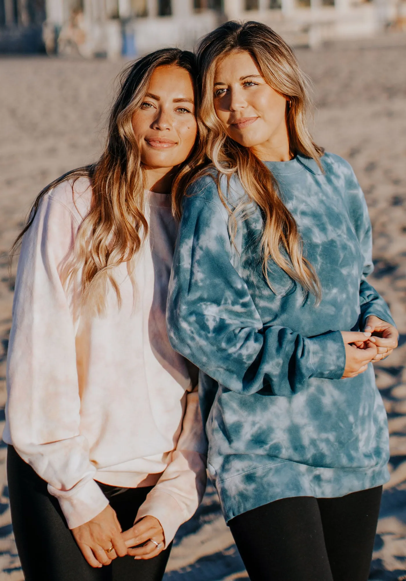 Tie-Dye Sunset Boyfriend Fleece Sweatshirt – Cove Blue