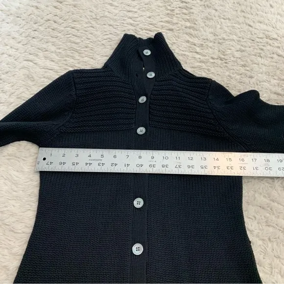 Trina Turk Wool Black Button-Up Sweater P