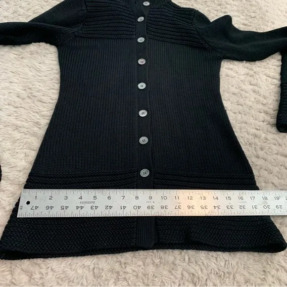 Trina Turk Wool Black Button-Up Sweater P