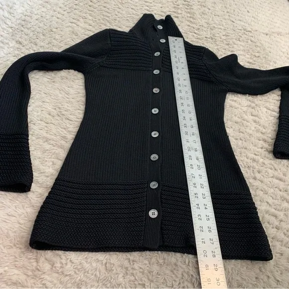 Trina Turk Wool Black Button-Up Sweater P