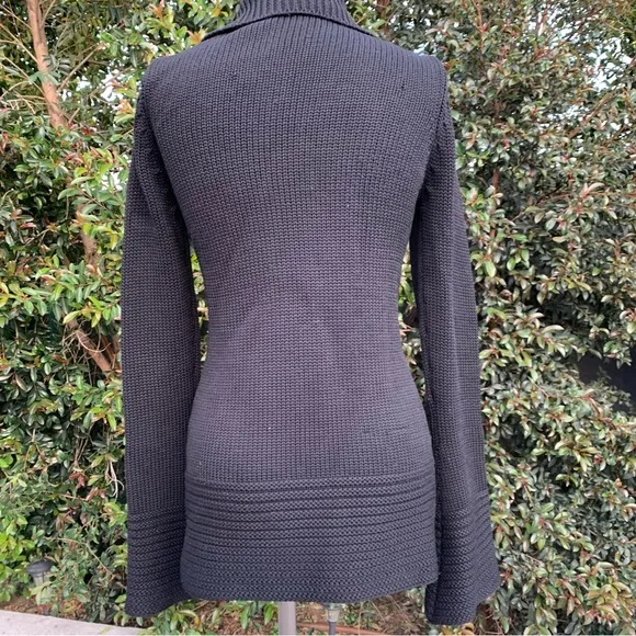 Trina Turk Wool Black Button-Up Sweater P