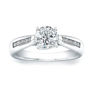 Vatche Channel-Set X Prong Tapered Diamond Engagement Ring