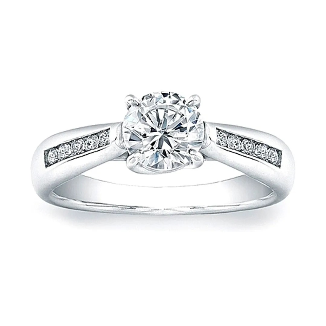 Vatche Channel-Set X Prong Tapered Diamond Engagement Ring