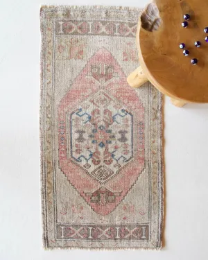 Vintage Mini Turkish Rug 21"x42"