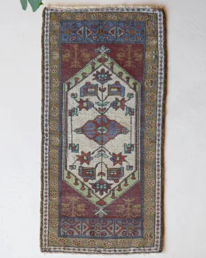 Vintage Mini Turkish Rug 22"x46"