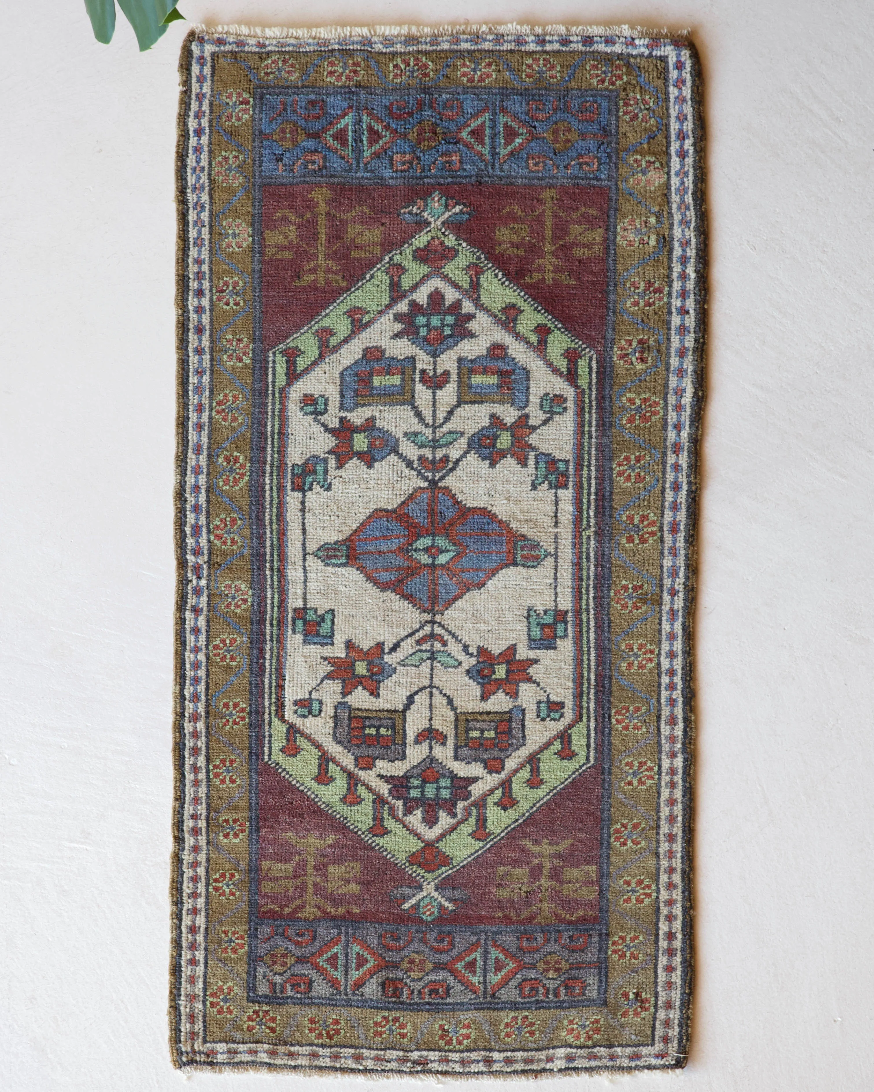 Vintage Mini Turkish Rug 22"x46"