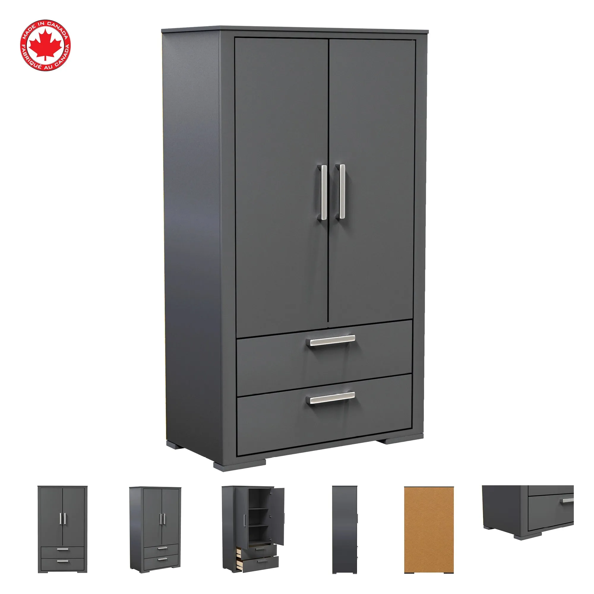 Wardrobe Karlstad - Dark Gray