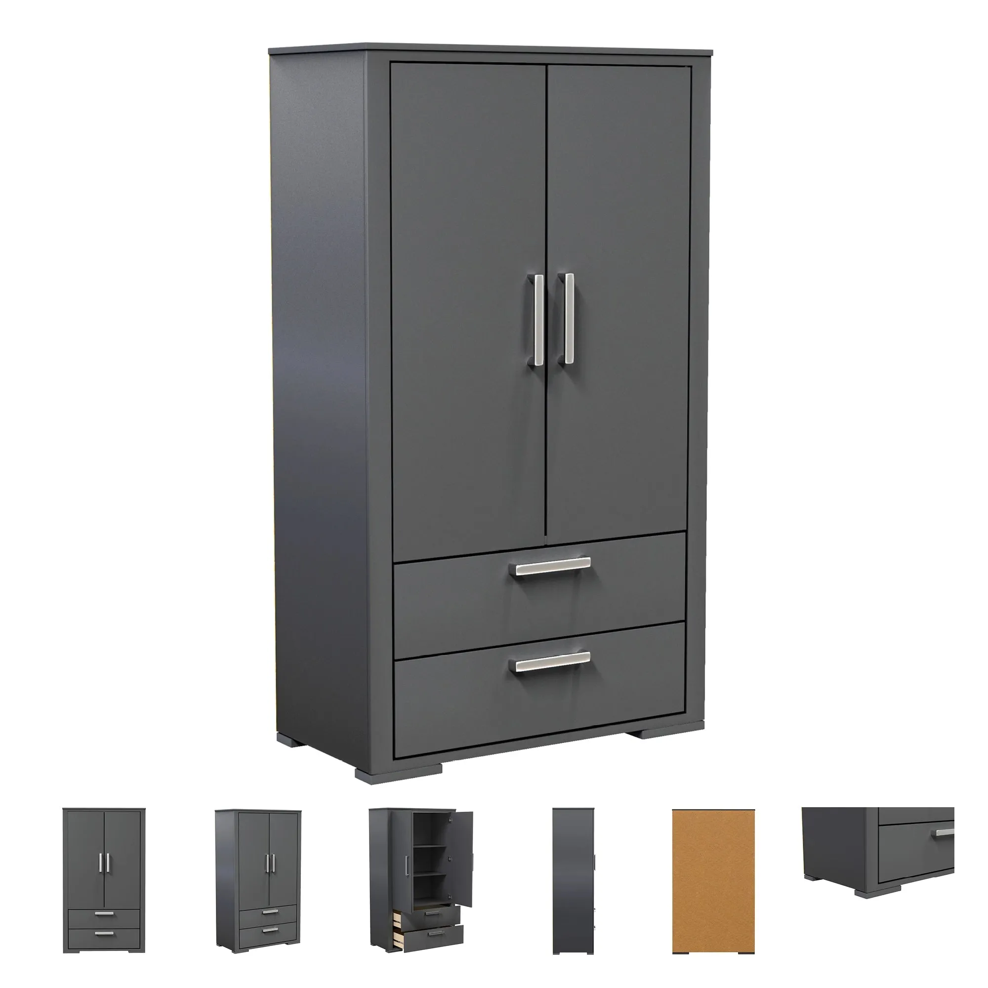 Wardrobe Karlstad - Dark Gray
