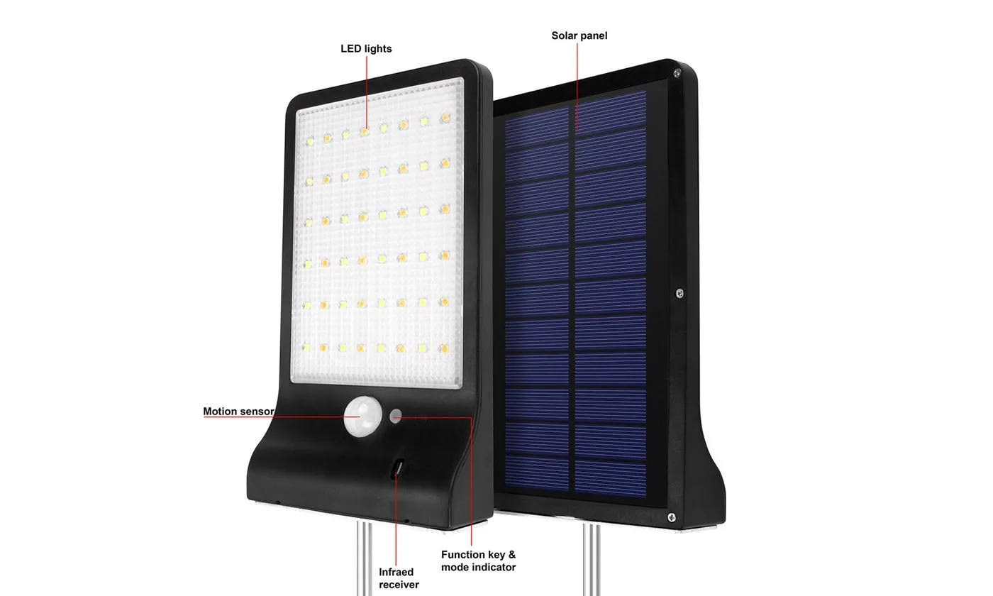 Waterproof Energy Saving Solar Wall Light Three Modes Induction Remote Control