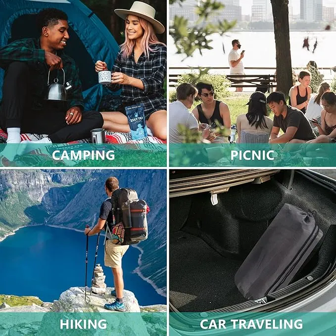 WILD FUN Sleeping Pad for Camping, Lightweight Memory Foam Camping Mattress with Pillow, Self Inflating Camping Pad 1.2" Thick Foam, Air Mattress Inflatable Sleeping Mat for Backpacking,Hiking