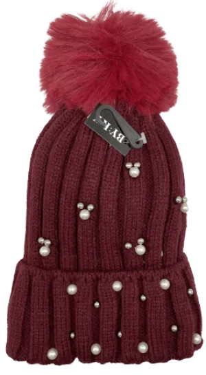 Winter Hat - Pearl Beanie With PomPom