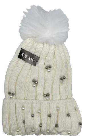 Winter Hat - Pearl Beanie With PomPom