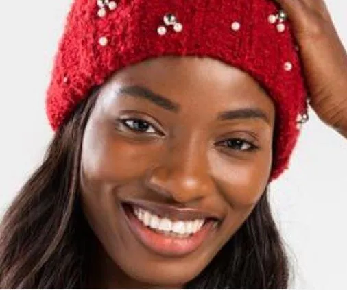 Winter Hat - Pearl Beanie With PomPom