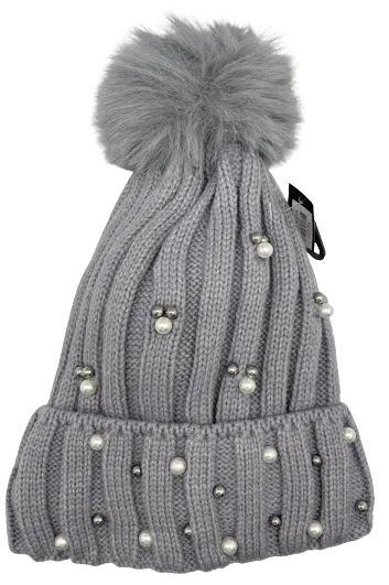 Winter Hat - Pearl Beanie With PomPom