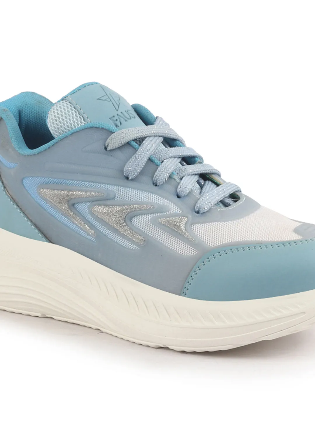 Women Glittery Shiny Chunky Casual Sneakers Lightweight and Comfortable Lace-Up Shoes Memory Cushioned Footbed Insole