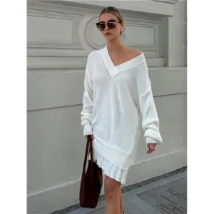 Women Woven Pletaed Detailed Sweater Dress