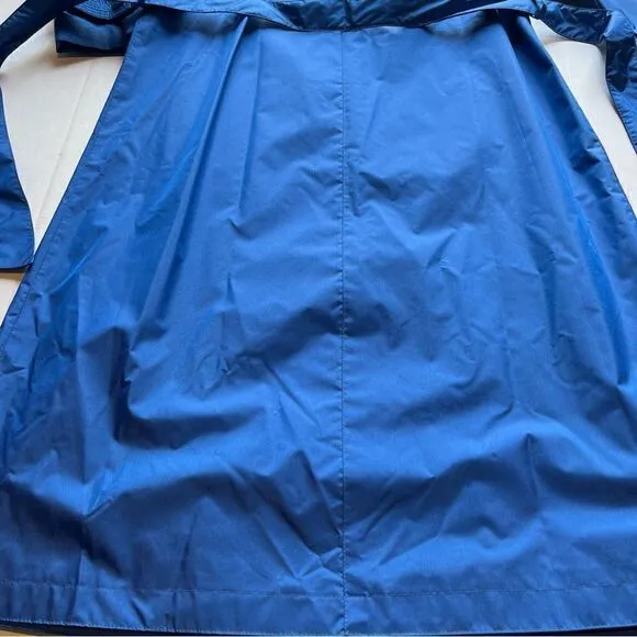 Women's Coat Works Trench/Rain Coat Long Royal Blue Size 8