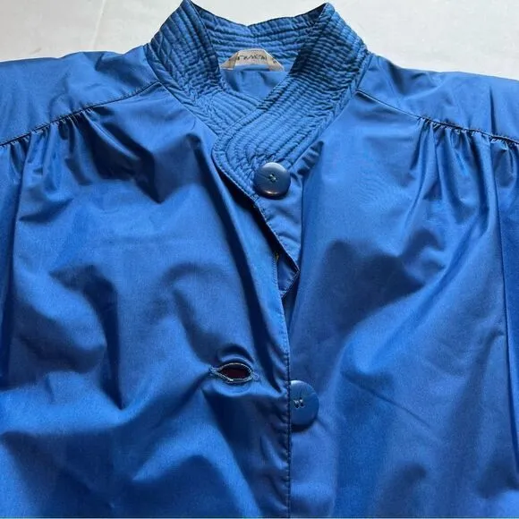 Women's Coat Works Trench/Rain Coat Long Royal Blue Size 8