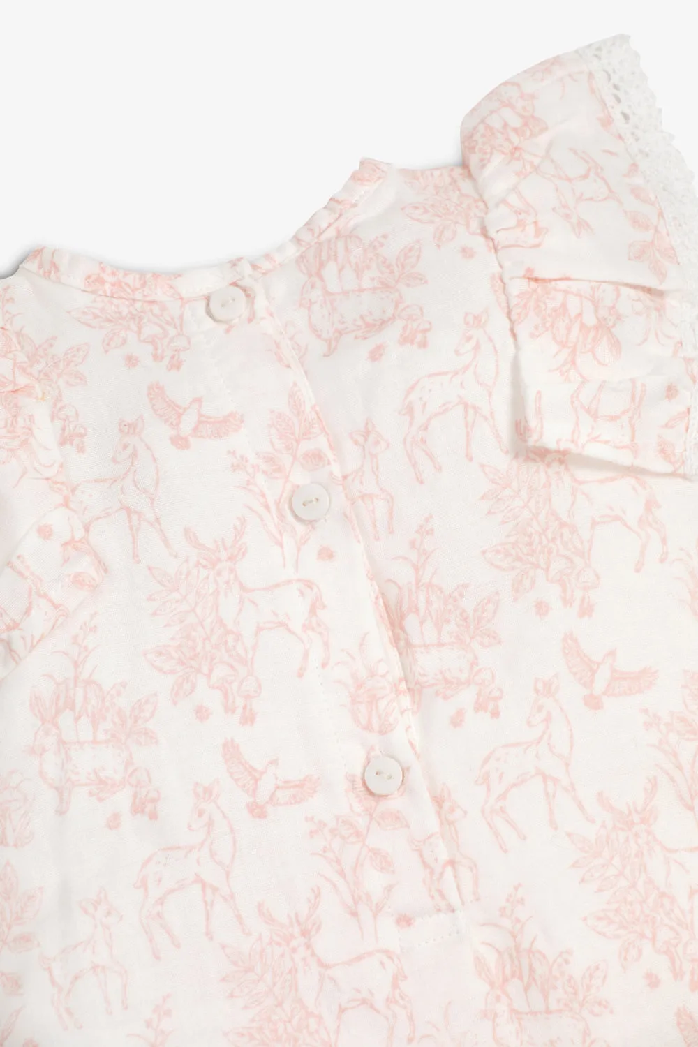Woven playsuit - pink woodland