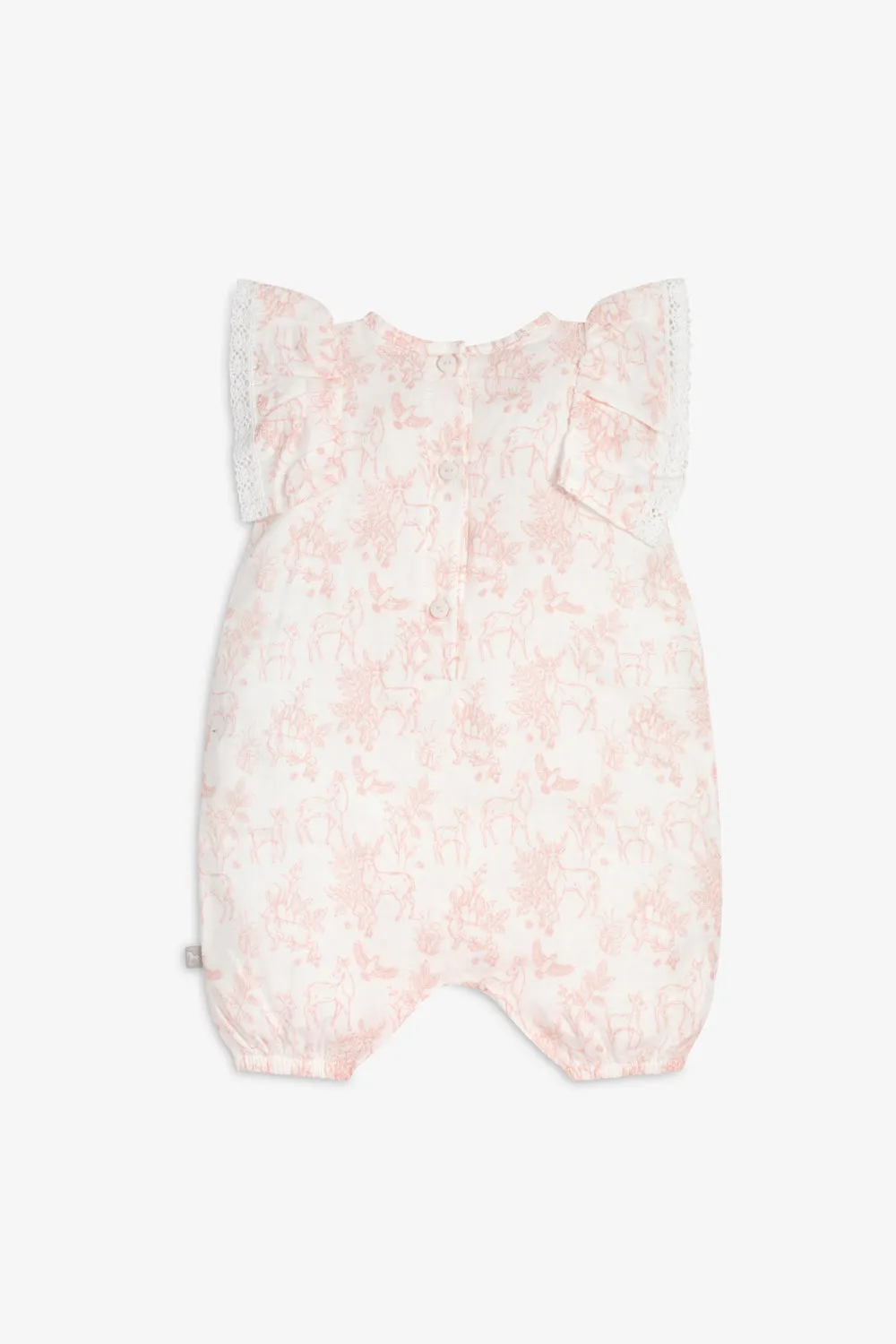 Woven playsuit - pink woodland