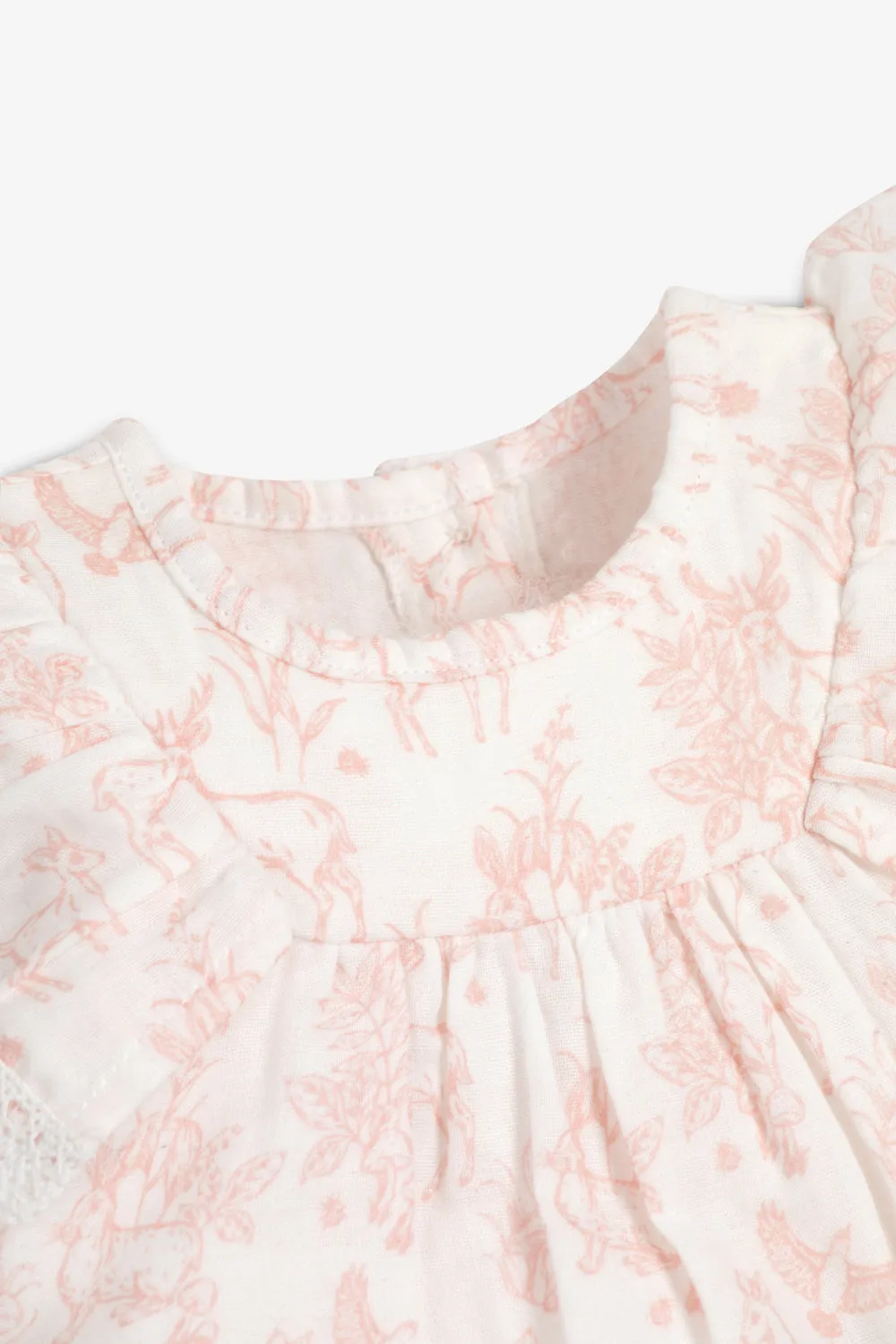 Woven playsuit - pink woodland