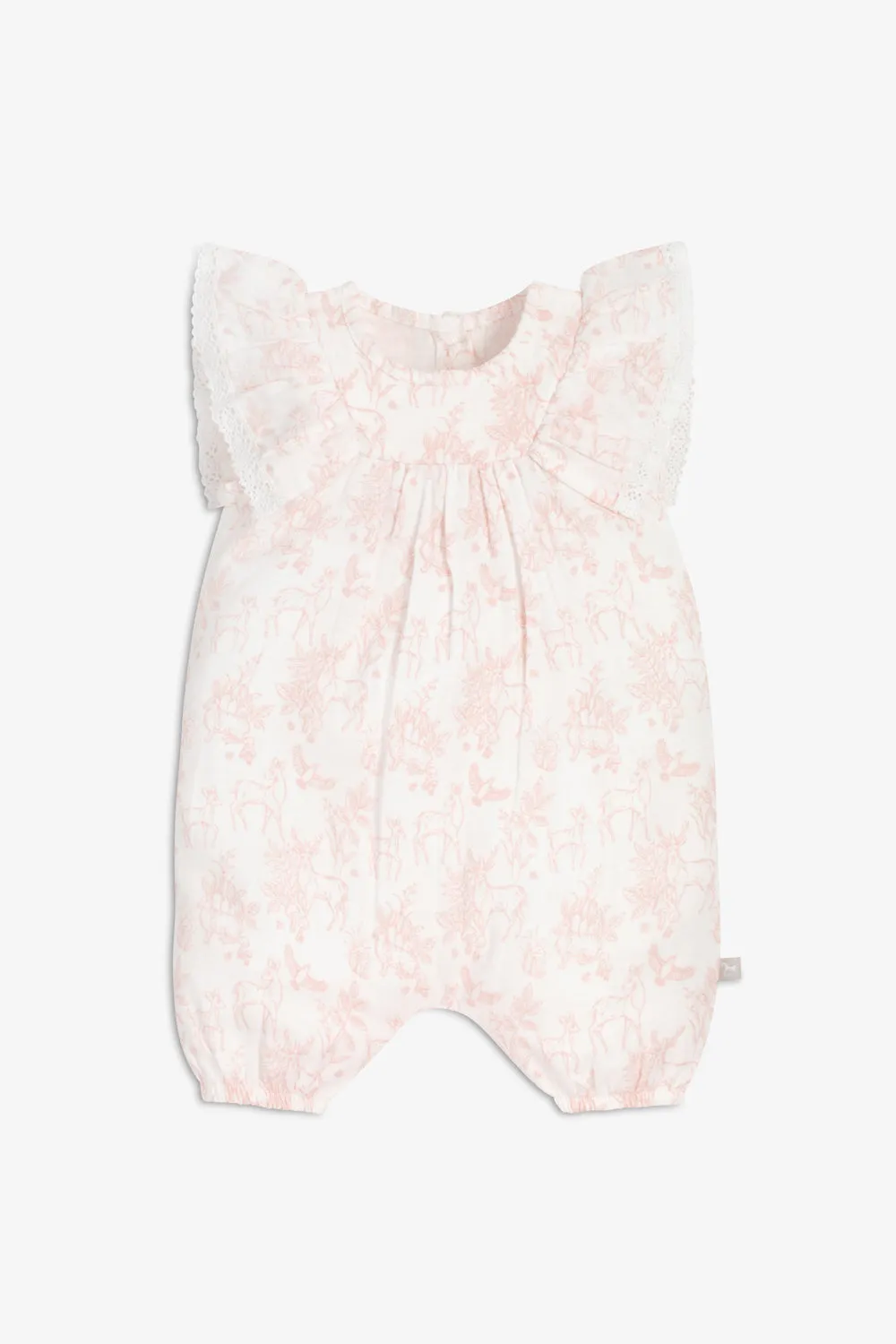Woven playsuit - pink woodland